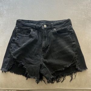 Black denim shorts, size 4
